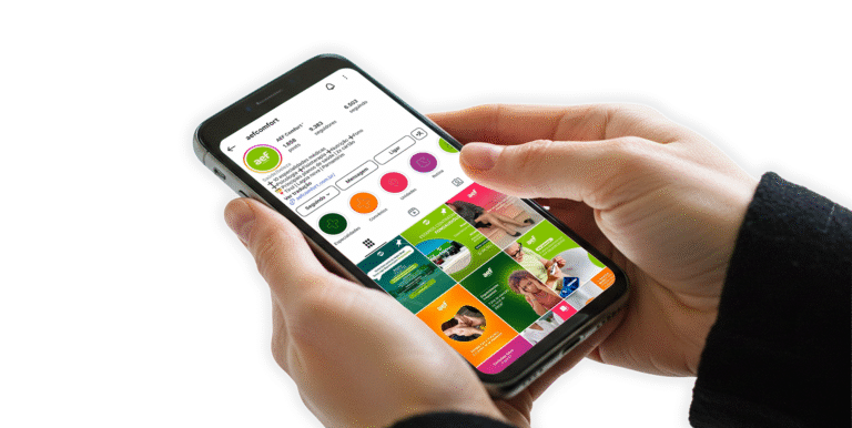 Instagram da AEF Comfort aberto no celular