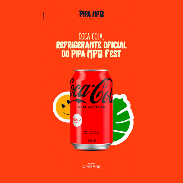 Criativo de anúncio do Pipa MPB Fest com a Coca-Cola